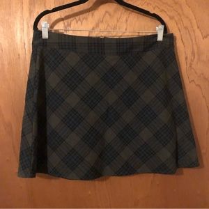 Harvé Benard Gray & Blue Plaid Mini Skirt